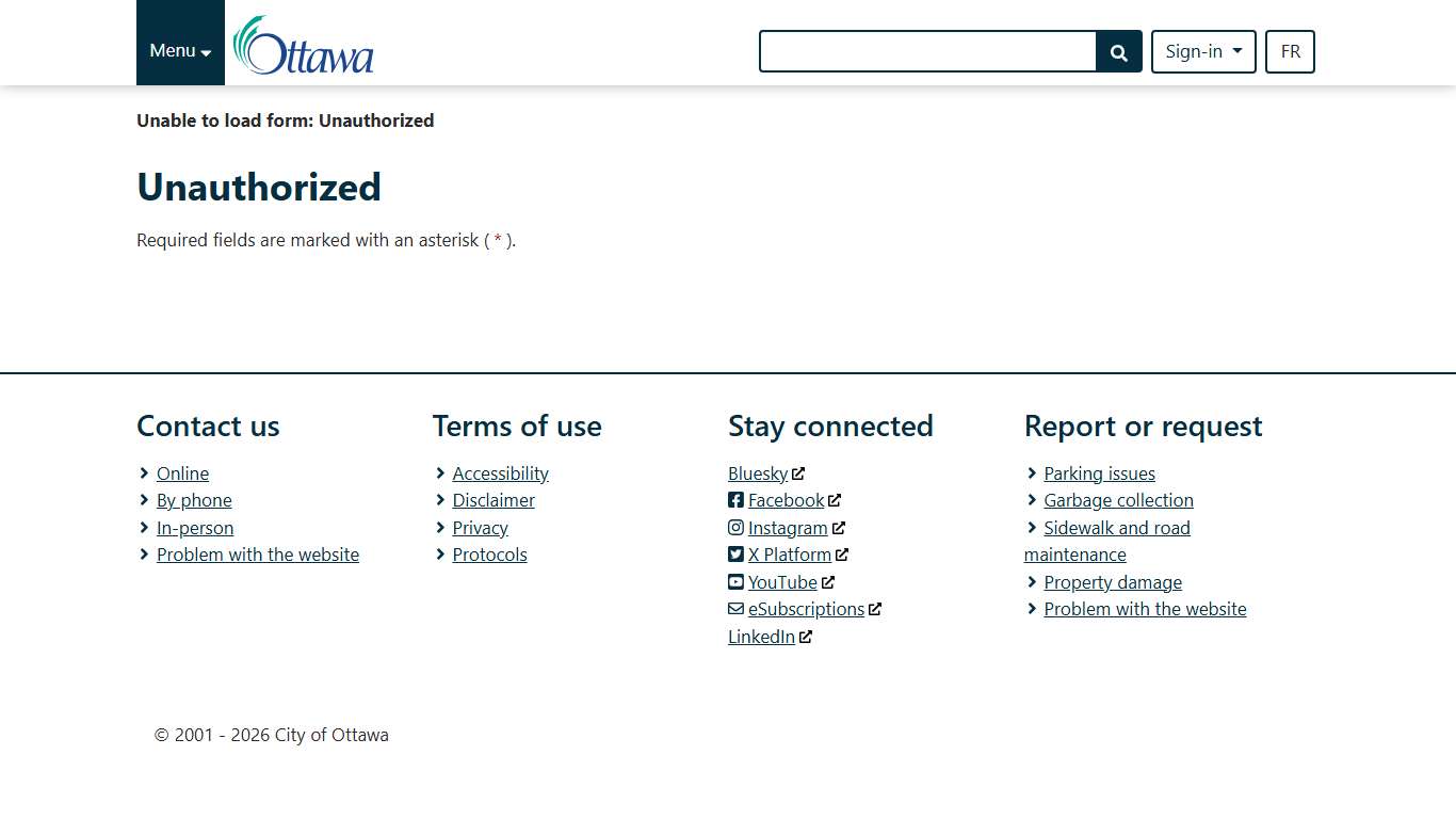 Unauthorized City of Ottawa